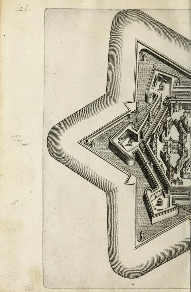 An illustration from Architectura et perspectiua des fortifications & artifices, 1602, leaf 30