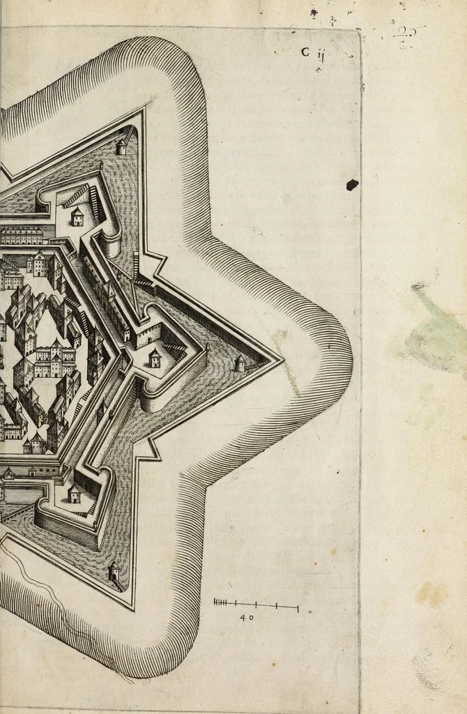 An illustration from Architectura et perspectiua des fortifications & artifices, 1602, leaf 31