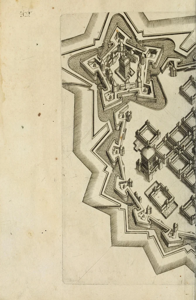 An illustration from Architectura et perspectiua des fortifications & artifices, 1602, leaf 38