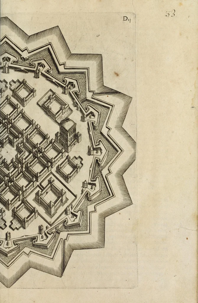 An illustration from Architectura et perspectiua des fortifications & artifices, 1602, leaf 39