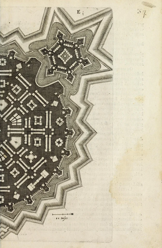An illustration from Architectura et perspectiua des fortifications & artifices, 1602, leaf 43