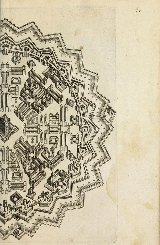 An illustration from Architectura et perspectiua des fortifications & artifices, 1602, leaf 47