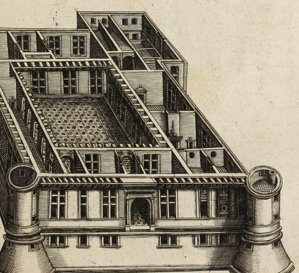 An illustration from Architectura et perspectiua des fortifications & artifices, 1602, leaf 97