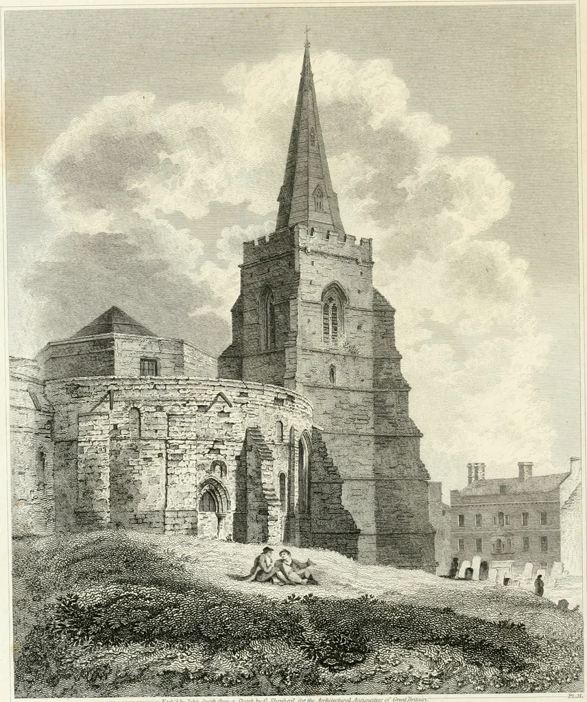 An illustration from The architectural antiquities of Great Britain : represented and illustrated in a series of views, elevations, plans, sections, and details, of various ancient English edifices : with historical and descriptive accounts of each, 1807, leaf 107