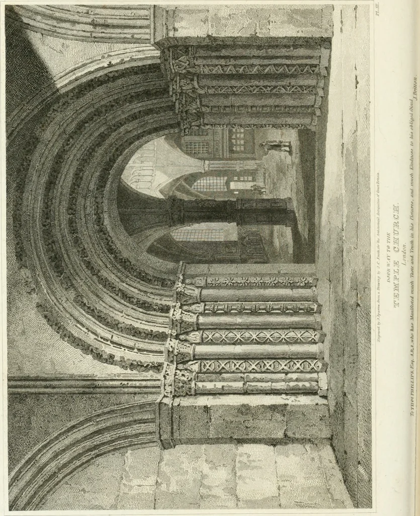 An illustration from The architectural antiquities of Great Britain : represented and illustrated in a series of views, elevations, plans, sections, and details, of various ancient English edifices : with historical and descriptive accounts of each, 1807, leaf 117