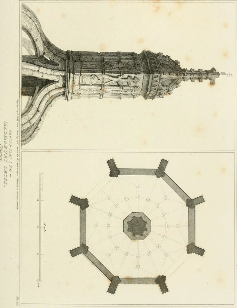 An illustration from The architectural antiquities of Great Britain : represented and illustrated in a series of views, elevations, plans, sections, and details, of various ancient English edifices : with historical and descriptive accounts of each, 1807, leaf 158