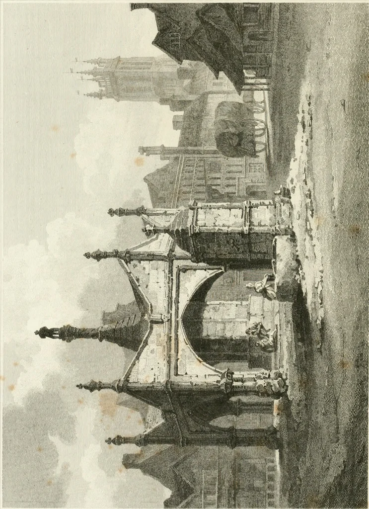 An illustration from The architectural antiquities of Great Britain : represented and illustrated in a series of views, elevations, plans, sections, and details, of various ancient English edifices : with historical and descriptive accounts of each, 1807, leaf 181