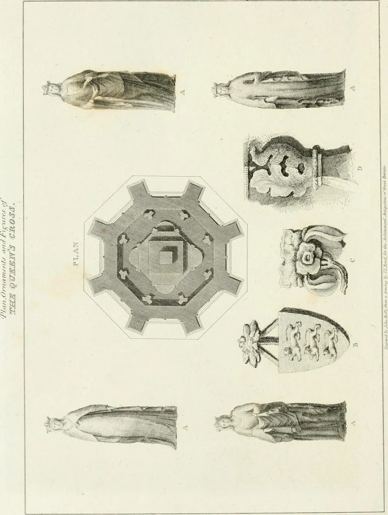 An illustration from The architectural antiquities of Great Britain : represented and illustrated in a series of views, elevations, plans, sections, and details, of various ancient English edifices : with historical and descriptive accounts of each, 1807, leaf 189