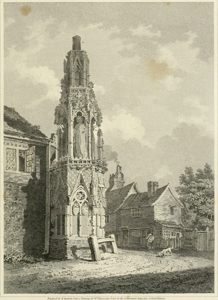 An illustration from The architectural antiquities of Great Britain : represented and illustrated in a series of views, elevations, plans, sections, and details, of various ancient English edifices : with historical and descriptive accounts of each, 1807, leaf 194