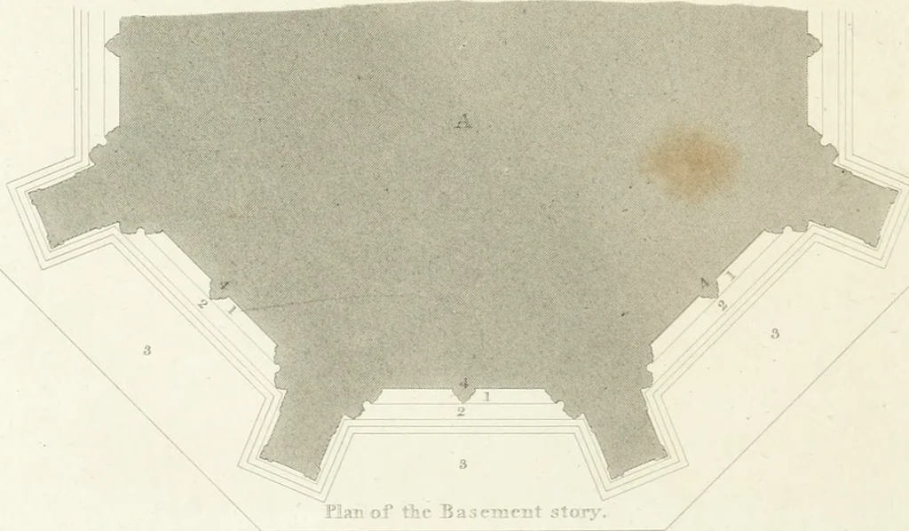 An illustration from The architectural antiquities of Great Britain : represented and illustrated in a series of views, elevations, plans, sections, and details, of various ancient English edifices : with historical and descriptive accounts of each, 1807, leaf 197