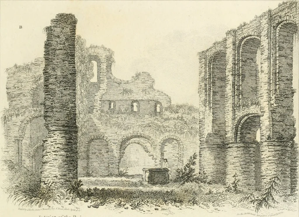 An illustration from The architectural antiquities of Great Britain : represented and illustrated in a series of views, elevations, plans, sections, and details, of various ancient English edifices : with historical and descriptive accounts of each, 1807, leaf 34