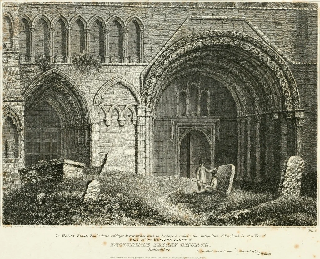 An illustration from The architectural antiquities of Great Britain : represented and illustrated in a series of views, elevations, plans, sections, and details, of various ancient English edifices : with historical and descriptive accounts of each, 1807, leaf 37
