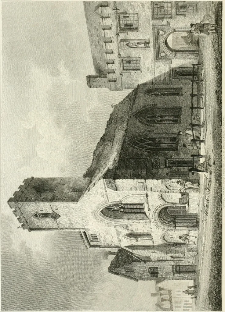 An illustration from The architectural antiquities of Great Britain : represented and illustrated in a series of views, elevations, plans, sections, and details, of various ancient English edifices : with historical and descriptive accounts of each, 1807, leaf 53