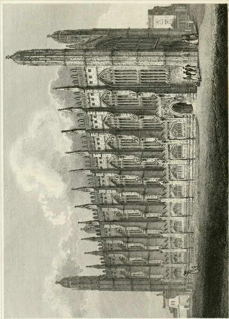 An illustration from The architectural antiquities of Great Britain : represented and illustrated in a series of views, elevations, plans, sections, and details, of various ancient English edifices : with historical and descriptive accounts of each, 1807, leaf 57