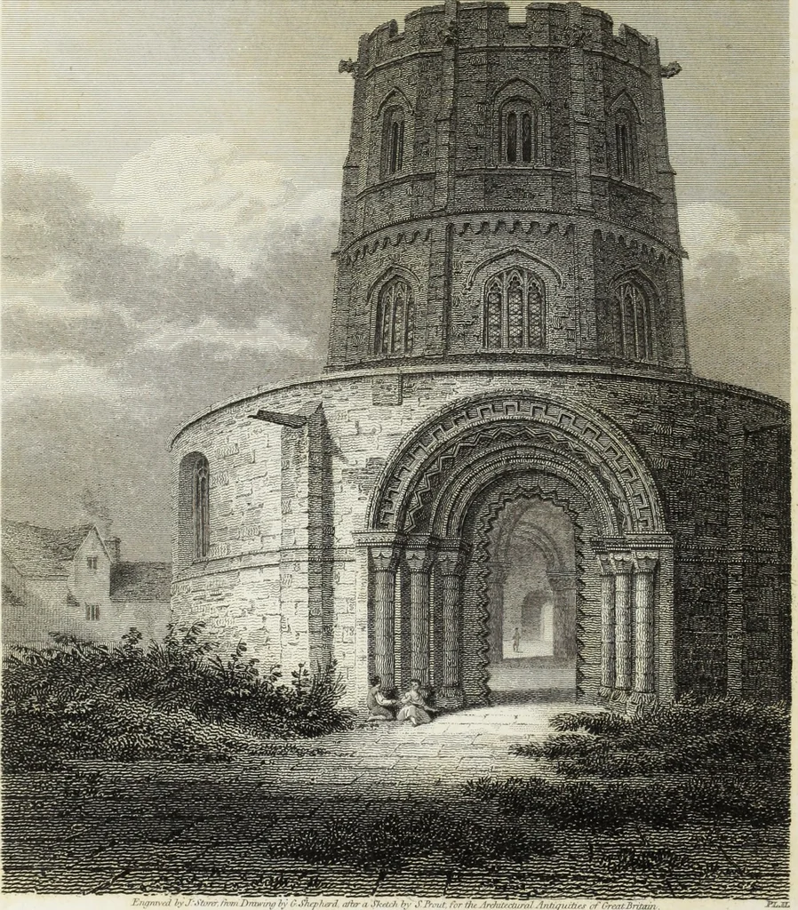 An illustration from The architectural antiquities of Great Britain, represented and illustrated in a series of views, elevations, plans, sections, and details, of various ancient English edifices : with historical and descriptive accounts of each, 1807, leaf 113
