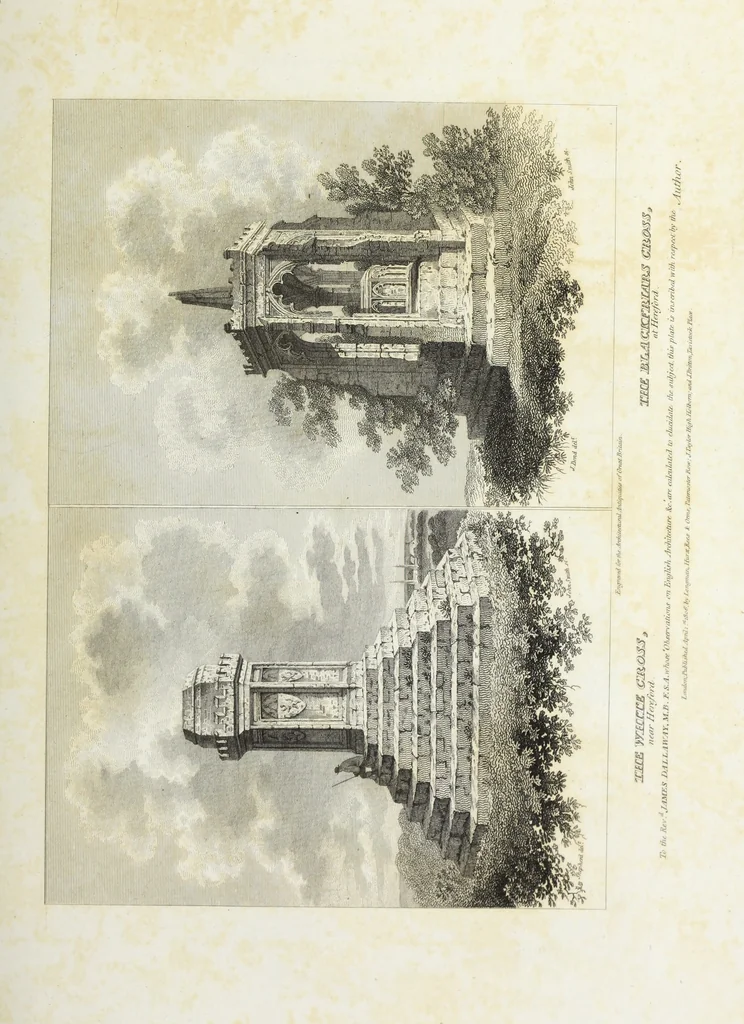 An illustration from The architectural antiquities of Great Britain, represented and illustrated in a series of views, elevations, plans, sections, and details, of various ancient English edifices : with historical and descriptive accounts of each, 1807, leaf 166