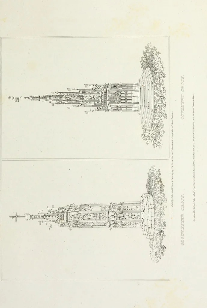 An illustration from The architectural antiquities of Great Britain, represented and illustrated in a series of views, elevations, plans, sections, and details, of various ancient English edifices : with historical and descriptive accounts of each, 1807, leaf 174