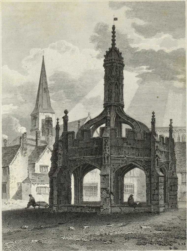An illustration from The architectural antiquities of Great Britain, represented and illustrated in a series of views, elevations, plans, sections, and details, of various ancient English edifices : with historical and descriptive accounts of each, 1807, leaf 189