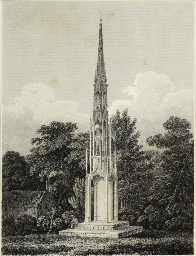 An illustration from The architectural antiquities of Great Britain, represented and illustrated in a series of views, elevations, plans, sections, and details, of various ancient English edifices : with historical and descriptive accounts of each, 1807, leaf 196