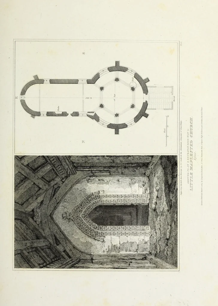 An illustration from The architectural antiquities of Great Britain, represented and illustrated in a series of views, elevations, plans, sections, and details, of various ancient English edifices : with historical and descriptive accounts of each, 1807, leaf 234