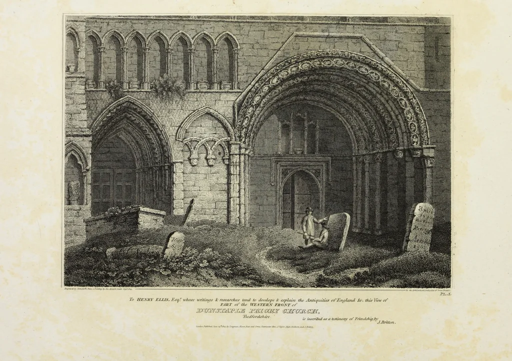 An illustration from The architectural antiquities of Great Britain, represented and illustrated in a series of views, elevations, plans, sections, and details, of various ancient English edifices : with historical and descriptive accounts of each, 1807, leaf 41