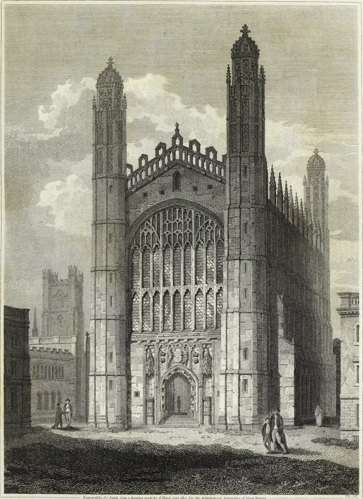 An illustration from The architectural antiquities of Great Britain, represented and illustrated in a series of views, elevations, plans, sections, and details, of various ancient English edifices : with historical and descriptive accounts of each, 1807, leaf 66