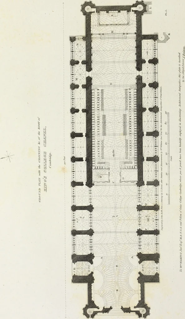 An illustration from The architectural antiquities of Great Britain, represented and illustrated in a series of views, elevations, plans, sections, and details, of various ancient English edifices : with historical and descriptive accounts of each, 1807, leaf 79
