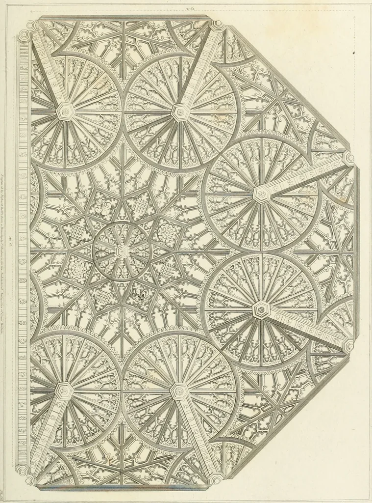 An illustration from The architectural antiquities of Great Britain : represented and illustrated in a series of views, elevations, plans, sections, and details, of various ancient English edifices : with historical and descriptive accounts of each, 1807, leaf 106