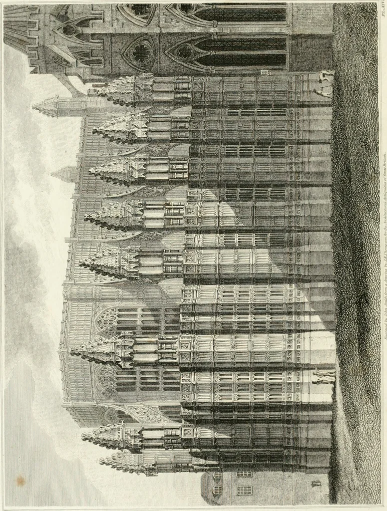 An illustration from The architectural antiquities of Great Britain : represented and illustrated in a series of views, elevations, plans, sections, and details, of various ancient English edifices : with historical and descriptive accounts of each, 1807, leaf 113