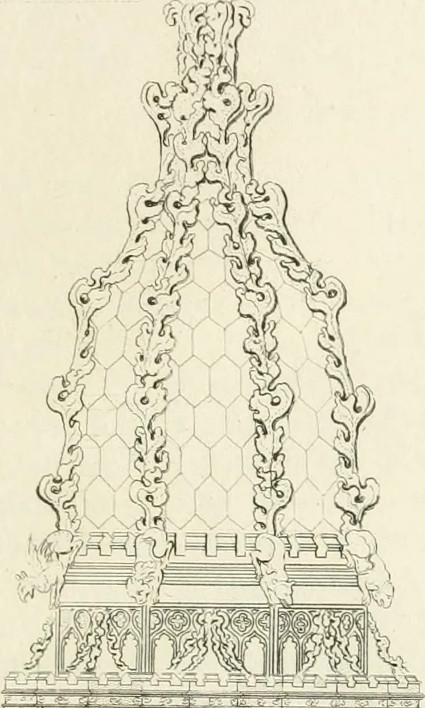 An illustration from The architectural antiquities of Great Britain : represented and illustrated in a series of views, elevations, plans, sections, and details, of various ancient English edifices : with historical and descriptive accounts of each, 1807, leaf 122