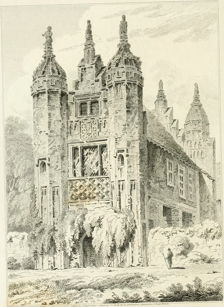 An illustration from The architectural antiquities of Great Britain : represented and illustrated in a series of views, elevations, plans, sections, and details, of various ancient English edifices : with historical and descriptive accounts of each, 1807, leaf 187