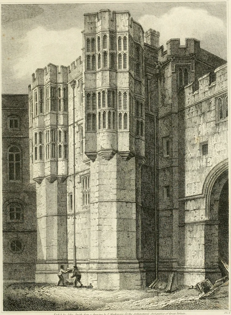 An illustration from The architectural antiquities of Great Britain : represented and illustrated in a series of views, elevations, plans, sections, and details, of various ancient English edifices : with historical and descriptive accounts of each, 1807, leaf 208