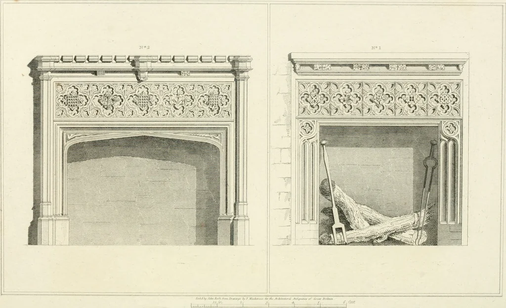 An illustration from The architectural antiquities of Great Britain : represented and illustrated in a series of views, elevations, plans, sections, and details, of various ancient English edifices : with historical and descriptive accounts of each, 1807, leaf 212