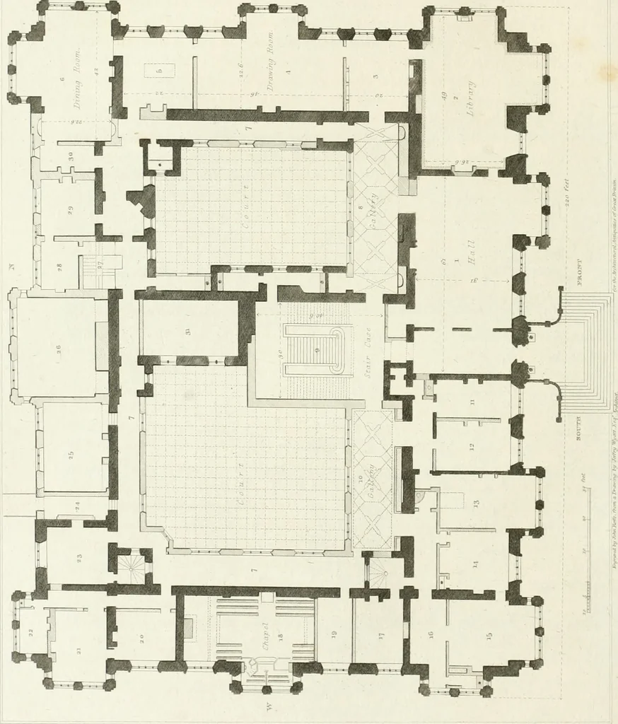 An illustration from The architectural antiquities of Great Britain : represented and illustrated in a series of views, elevations, plans, sections, and details, of various ancient English edifices : with historical and descriptive accounts of each, 1807, leaf 237
