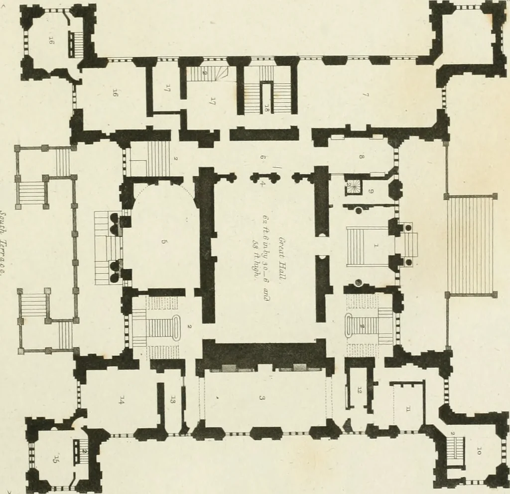 An illustration from The architectural antiquities of Great Britain : represented and illustrated in a series of views, elevations, plans, sections, and details, of various ancient English edifices : with historical and descriptive accounts of each, 1807, leaf 242