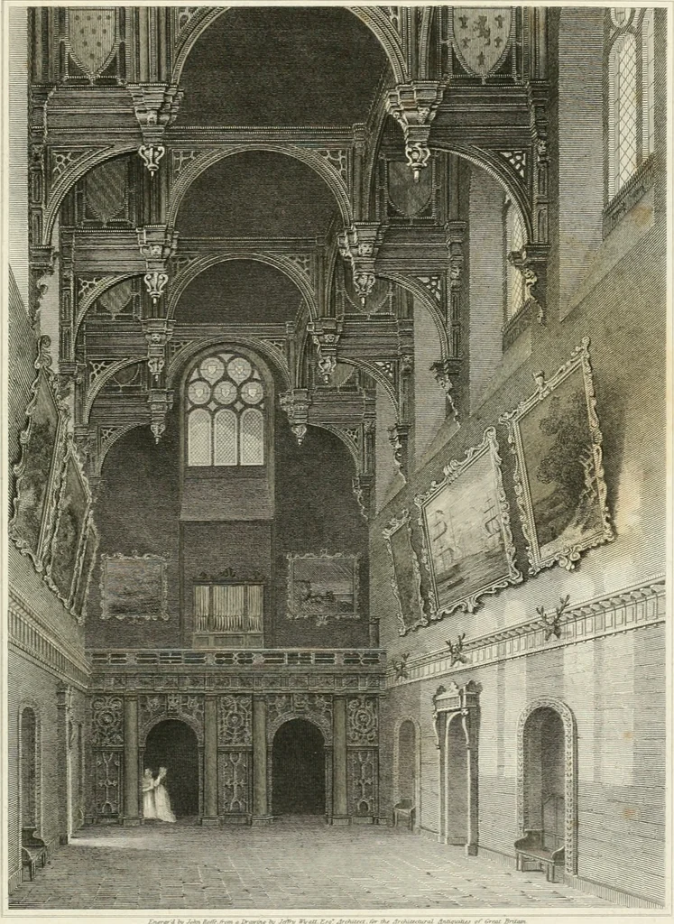 An illustration from The architectural antiquities of Great Britain : represented and illustrated in a series of views, elevations, plans, sections, and details, of various ancient English edifices : with historical and descriptive accounts of each, 1807, leaf 244