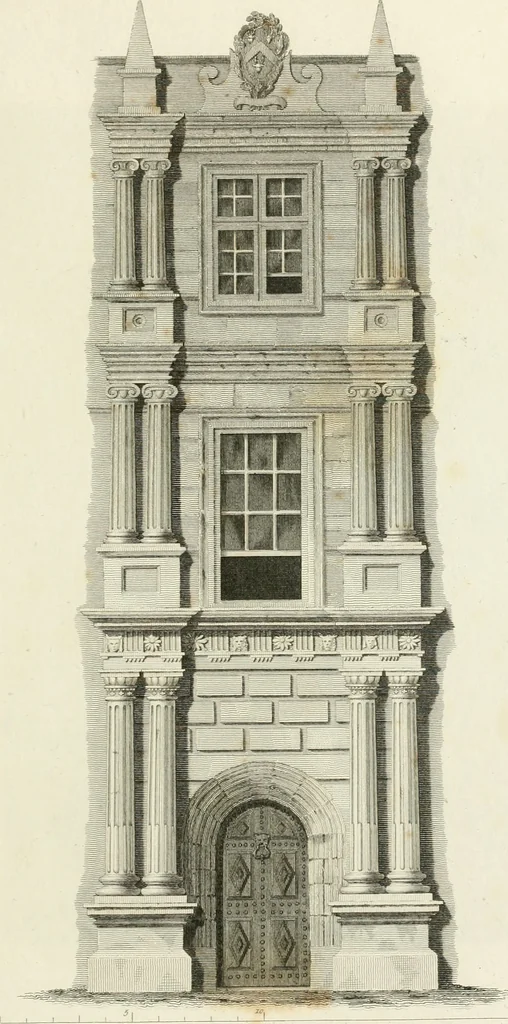 An illustration from The architectural antiquities of Great Britain : represented and illustrated in a series of views, elevations, plans, sections, and details, of various ancient English edifices : with historical and descriptive accounts of each, 1807, leaf 258