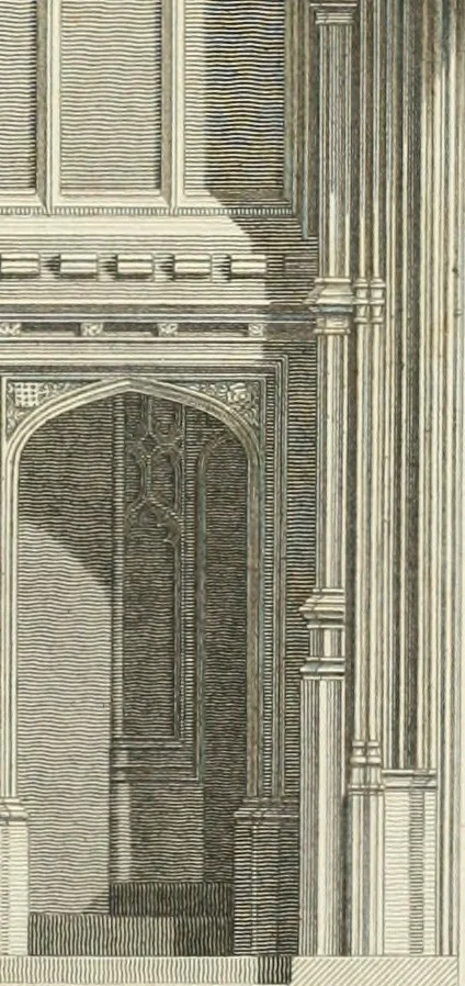 An illustration from The architectural antiquities of Great Britain : represented and illustrated in a series of views, elevations, plans, sections, and details, of various ancient English edifices : with historical and descriptive accounts of each, 1807, leaf 84