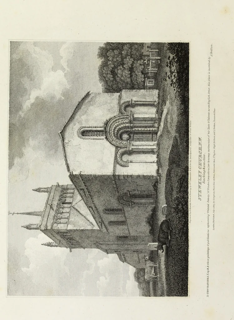 An illustration from The architectural antiquities of Great Britain, represented and illustrated in a series of views, elevations, plans, sections, and details, of various ancient English edifices : with historical and descriptive accounts of each, 1807, leaf 15