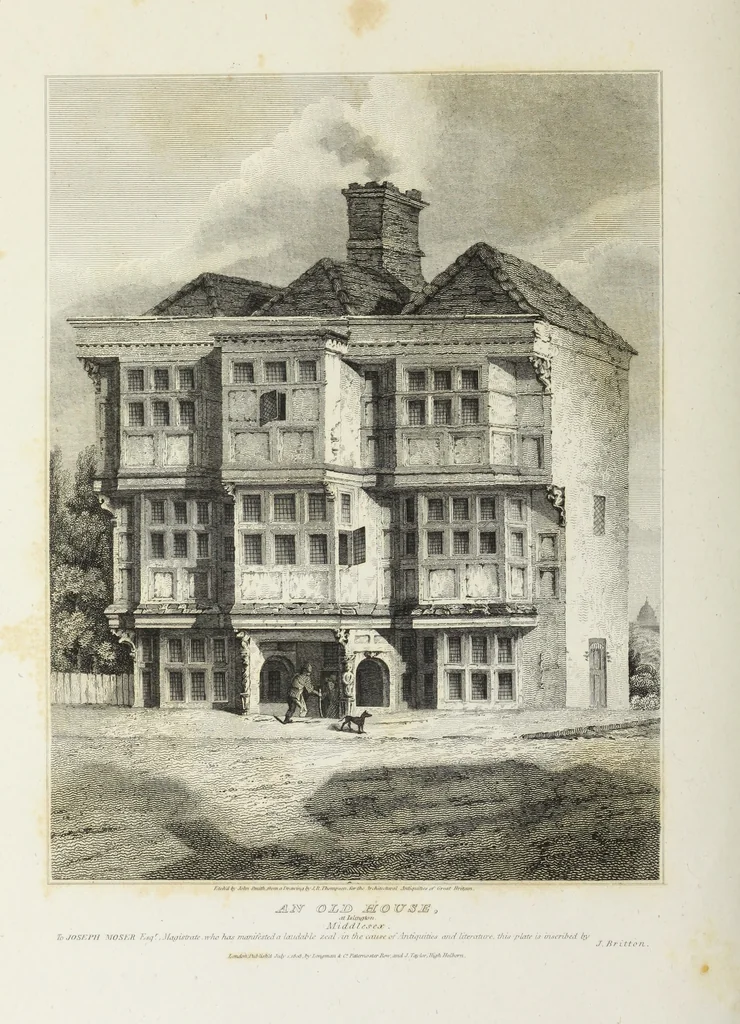 An illustration from The architectural antiquities of Great Britain, represented and illustrated in a series of views, elevations, plans, sections, and details, of various ancient English edifices : with historical and descriptive accounts of each, 1807, leaf 161