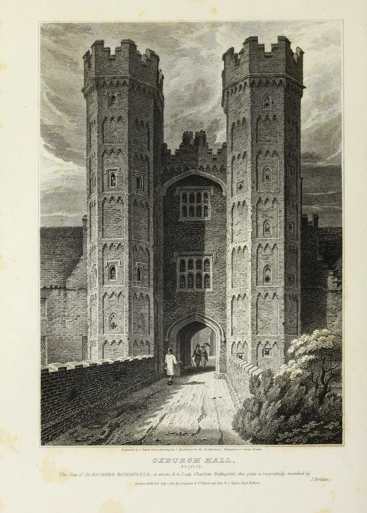An illustration from The architectural antiquities of Great Britain, represented and illustrated in a series of views, elevations, plans, sections, and details, of various ancient English edifices : with historical and descriptive accounts of each, 1807, leaf 165