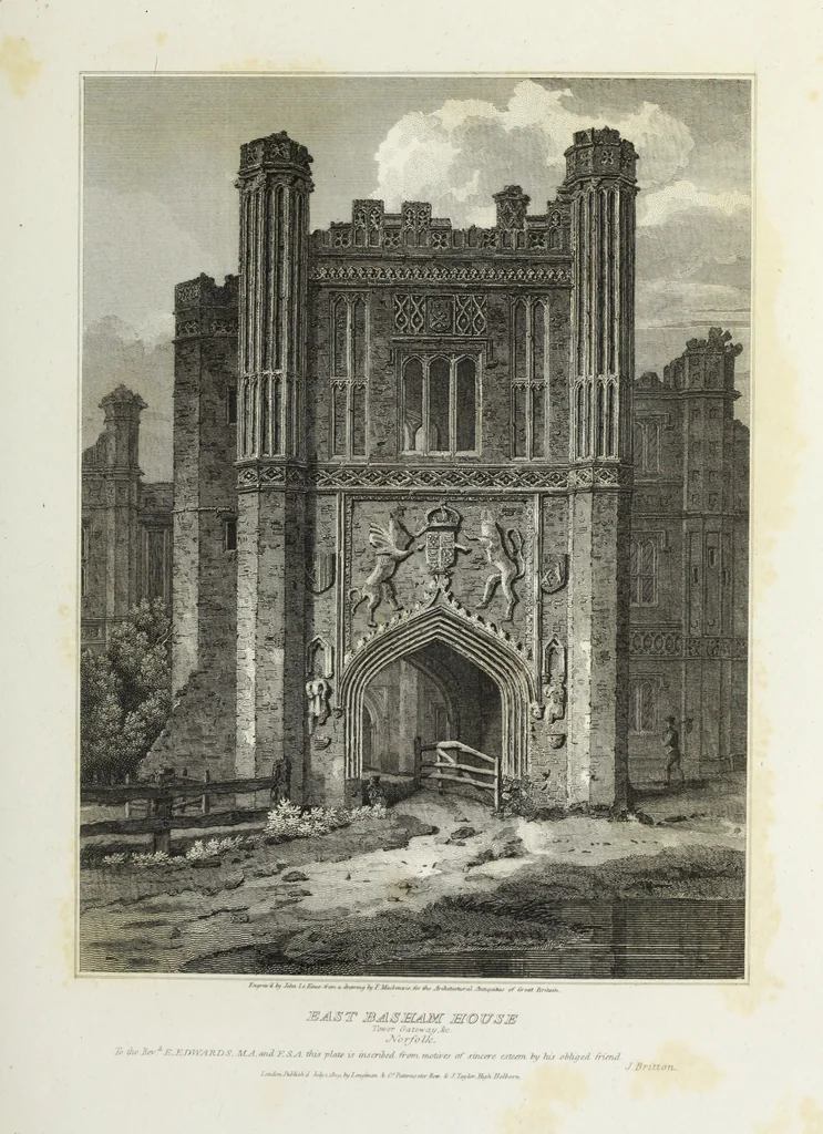 An illustration from The architectural antiquities of Great Britain, represented and illustrated in a series of views, elevations, plans, sections, and details, of various ancient English edifices : with historical and descriptive accounts of each, 1807, leaf 178