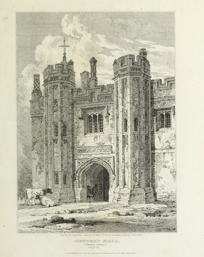 An illustration from The architectural antiquities of Great Britain, represented and illustrated in a series of views, elevations, plans, sections, and details, of various ancient English edifices : with historical and descriptive accounts of each, 1807, leaf 186