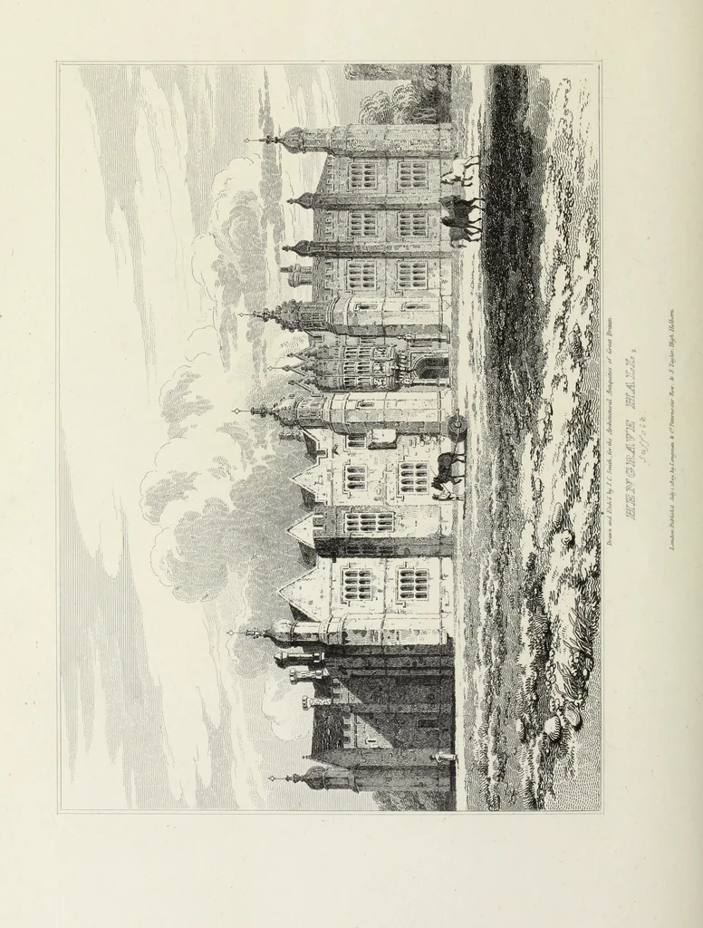 An illustration from The architectural antiquities of Great Britain, represented and illustrated in a series of views, elevations, plans, sections, and details, of various ancient English edifices : with historical and descriptive accounts of each, 1807, leaf 189
