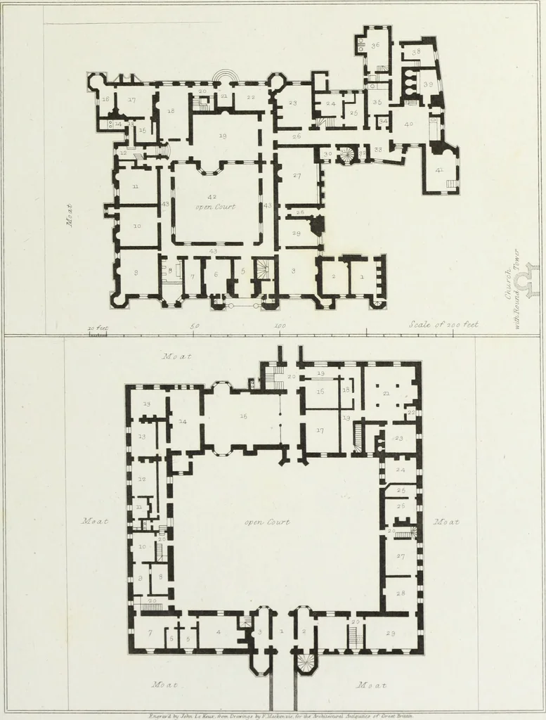 An illustration from The architectural antiquities of Great Britain, represented and illustrated in a series of views, elevations, plans, sections, and details, of various ancient English edifices : with historical and descriptive accounts of each, 1807, leaf 192