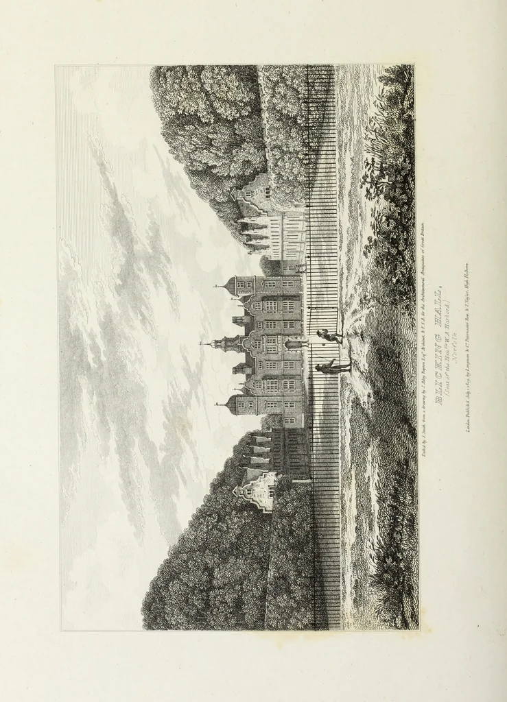 An illustration from The architectural antiquities of Great Britain, represented and illustrated in a series of views, elevations, plans, sections, and details, of various ancient English edifices : with historical and descriptive accounts of each, 1807, leaf 203