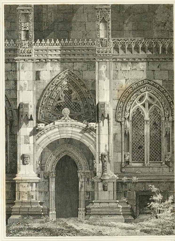 An illustration from The architectural antiquities of Great Britain : represented and illustrated in a series of views, elevations, plans, sections, and details, of various ancient English edifices : with historical and descriptive accounts of each, 1807, leaf 119