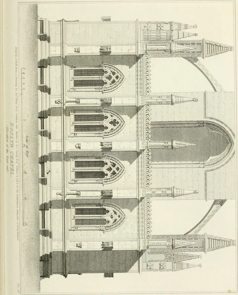 An illustration from The architectural antiquities of Great Britain : represented and illustrated in a series of views, elevations, plans, sections, and details, of various ancient English edifices : with historical and descriptive accounts of each, 1807, leaf 134
