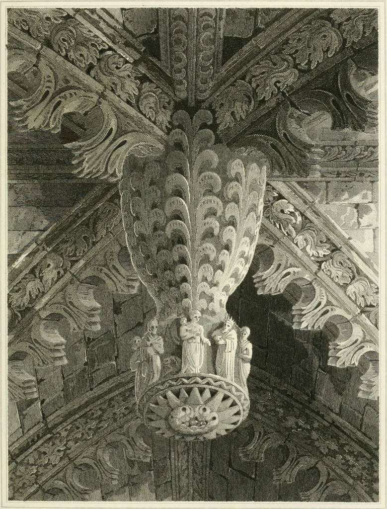 An illustration from The architectural antiquities of Great Britain : represented and illustrated in a series of views, elevations, plans, sections, and details, of various ancient English edifices : with historical and descriptive accounts of each, 1807, leaf 144