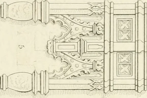 An illustration from The architectural antiquities of Great Britain : represented and illustrated in a series of views, elevations, plans, sections, and details, of various ancient English edifices : with historical and descriptive accounts of each, 1807, leaf 154